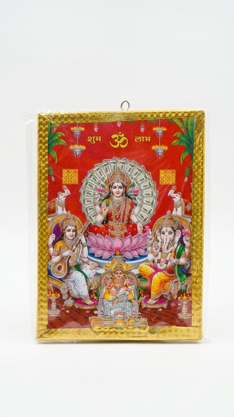 Laxmi Ganesh Saraswati Photo Frame - Image 2