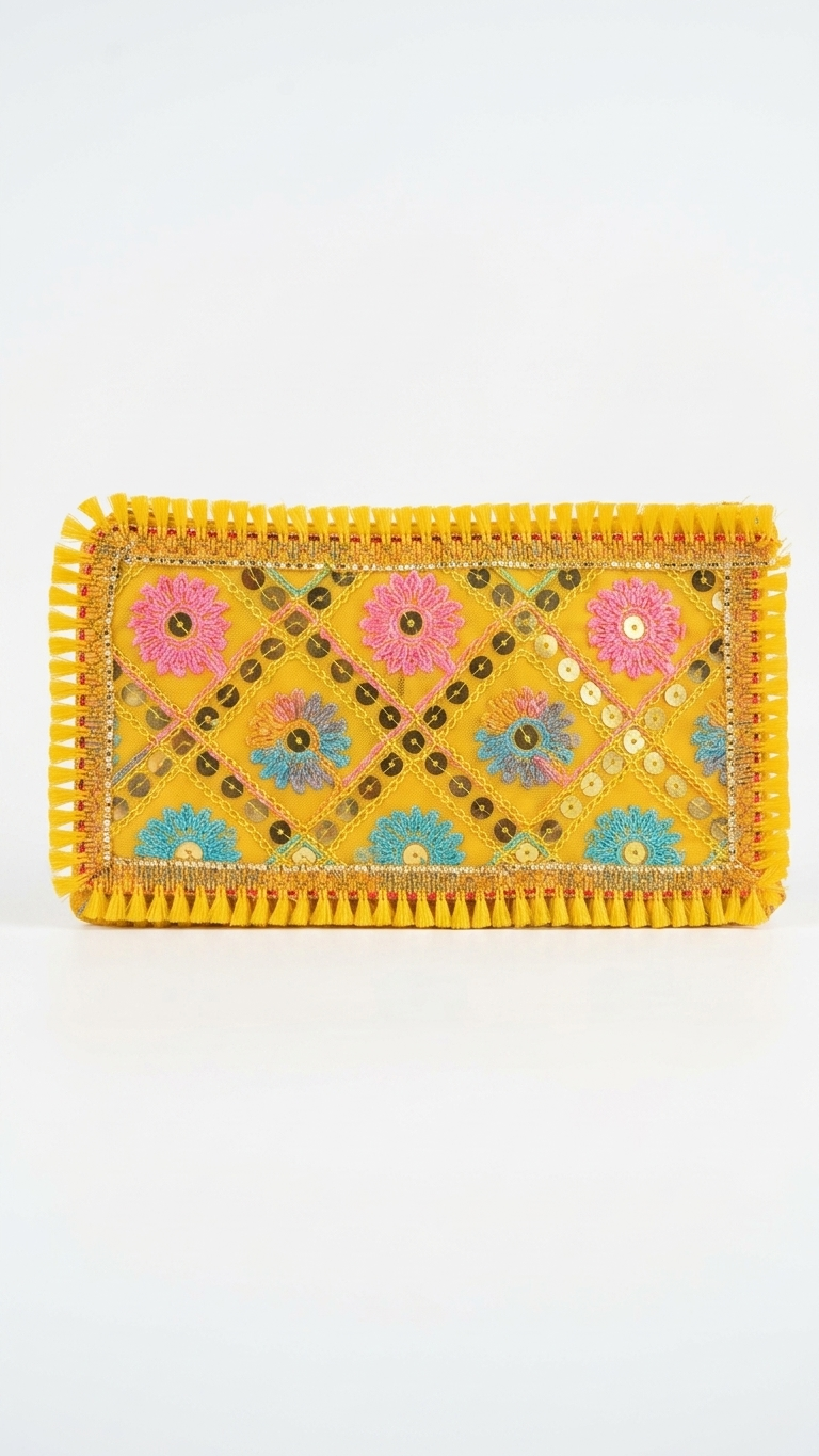 Mata Ki Chunri with Floral Embroidery & Tassels - Image 4
